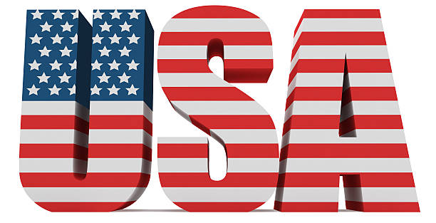 istock 3D USA Word with US Flag 471145475