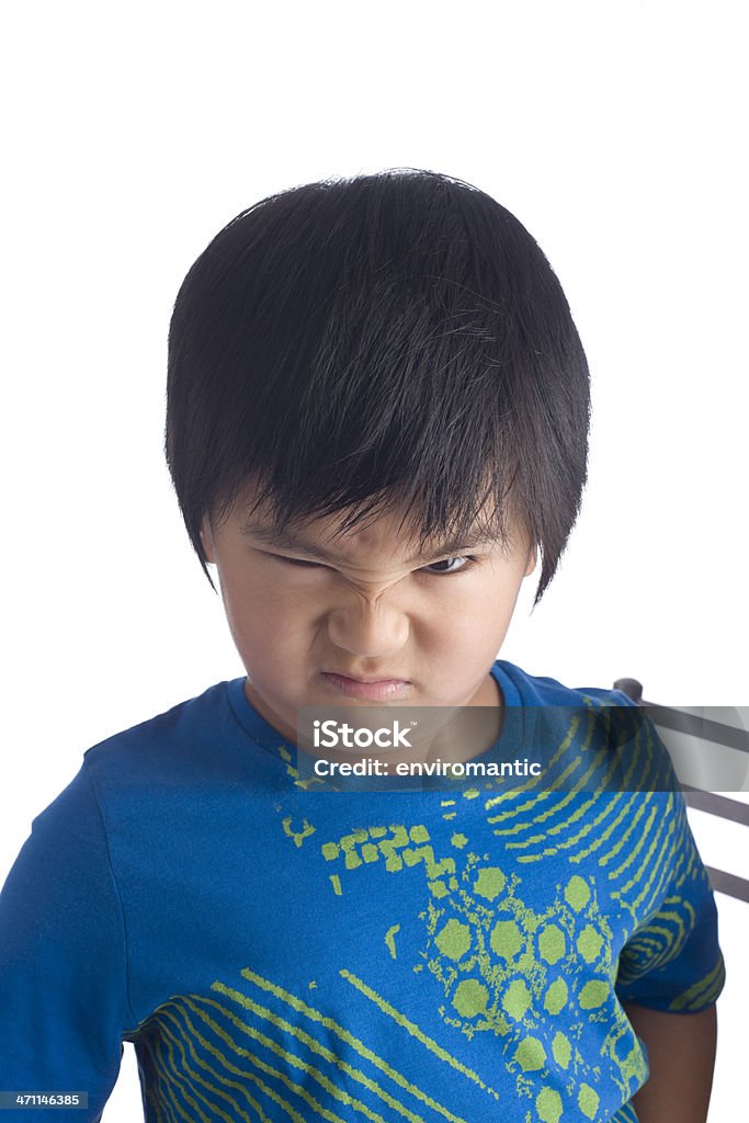 Cuisine japonaise et asiatique garçon regardant furieux. - Photo de Colère libre de droits