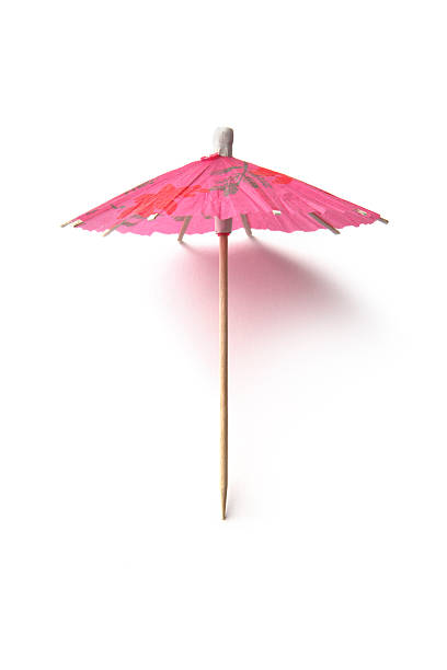 parte: paraguas de cóctel - drink umbrella umbrella cocktail pink fotografías e imágenes de stock