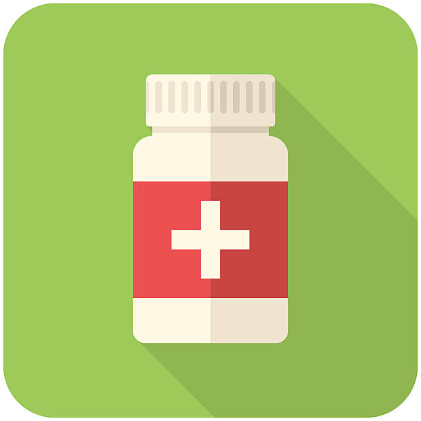 medical ikony butelki - capsule pill vitamin pill herbal medicine stock illustrations
