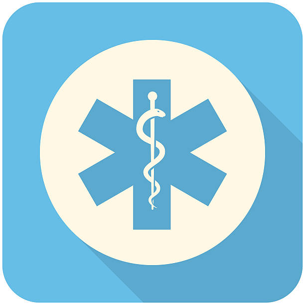 Star of Life icon Star of Life, modern flat icon with long shadow paramedic stock illustrations