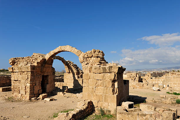 This is the now ruined Byzantine castle known as Saranta Kolones, it was destroyed by a massive earthquake. 