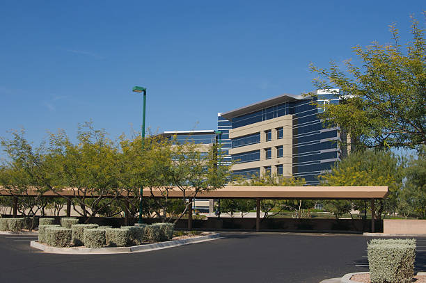 Modern Scottsdale Building Large corporate building in southwestern USA, Scottsdale, AZ southwest usa architecture building exterior scottsdale stock pictures, royalty-free photos & images