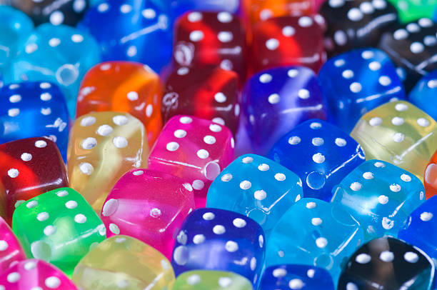 Colourful dice stock photo