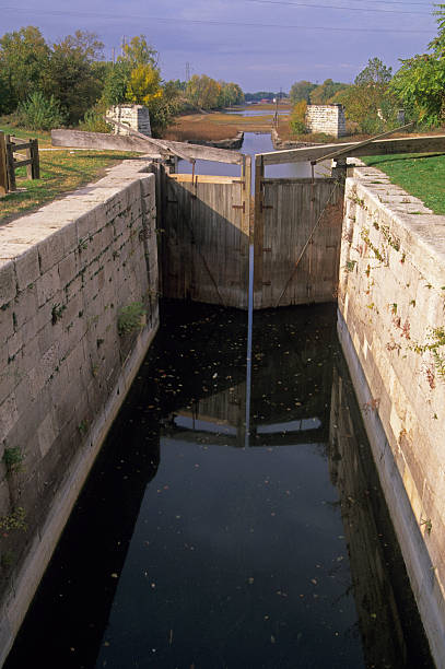 19th century canal and lock in Illinois