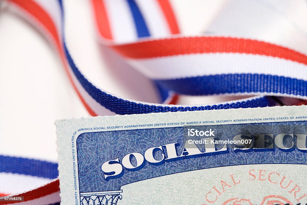 Segurança Social na América - Royalty-free Bandeira dos Estados Unidos da América Foto de stock