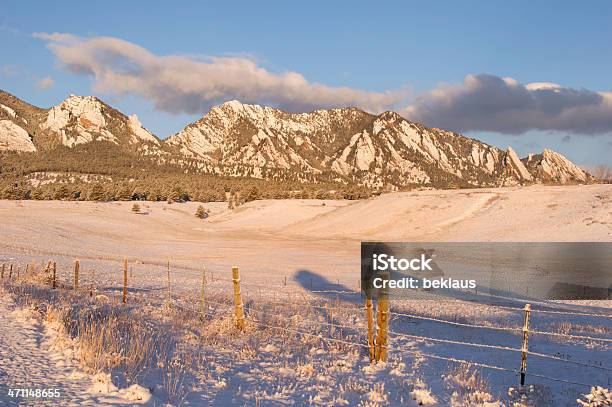 Snowy Flatirons Stock Photo - Download Image Now - Beauty In Nature, Boulder - Colorado, Boulder - Rock