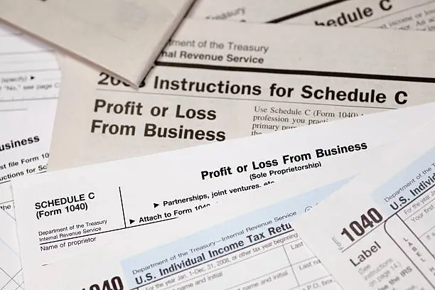 Photo of Schedule C Profit or Loss from Business 1040 Form