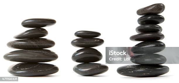 Three Stacks Of Pebbles Stock Photo - Download Image Now - Alternative Medicine, Beauty, Close-up