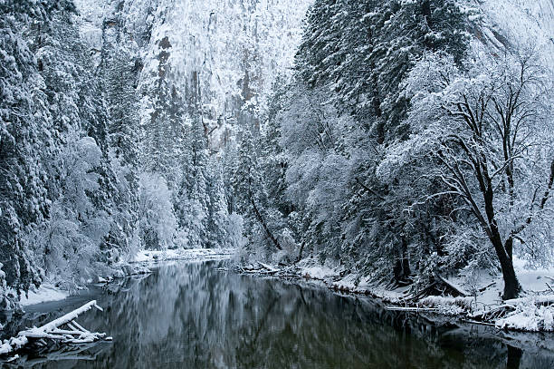 Inverno de Yosemite - fotografia de stock