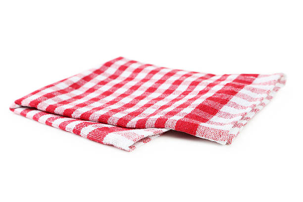 istock Red napkin isolated on white 471150782