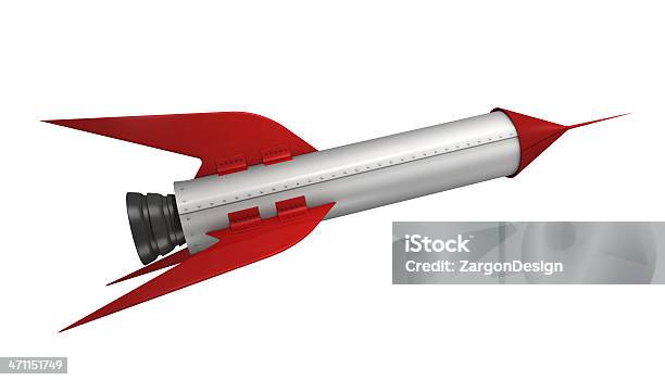 Foto de Foguete Retrô e mais fotos de stock de Propulsor - Propulsor, Branco, Estilo retrô