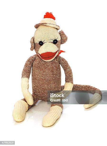Małpka Ze Skarpetki - zdjęcia stockowe i więcej obrazów Małpka ze skarpetki - Małpka ze skarpetki, Bez ludzi, Białe tło