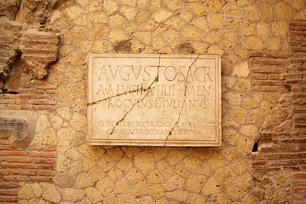istock Roman inscription on marble in Herculaneum 471153085