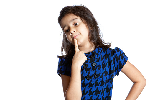 Beautiful little girl making a decision