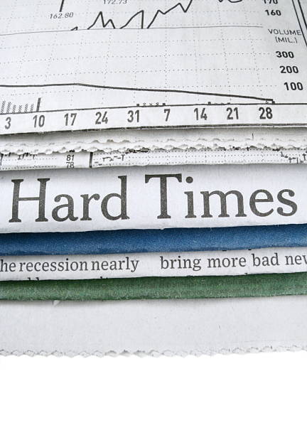 hardtimes encabezado - bankruptcy foreclosure foreclose newspaper fotografías e imágenes de stock