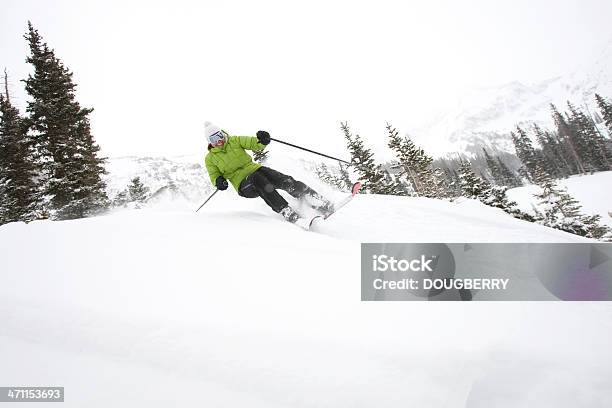 Skiing Action Stock Photo - Download Image Now - 30-39 Years, Active Lifestyle, Activity