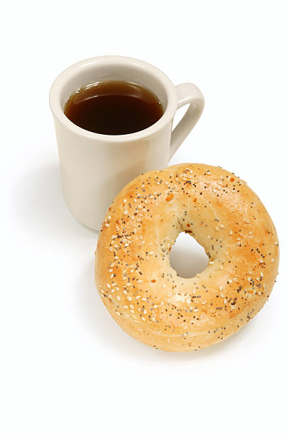 コーヒー、ベーグル - oat bagel ストックフォトと画像