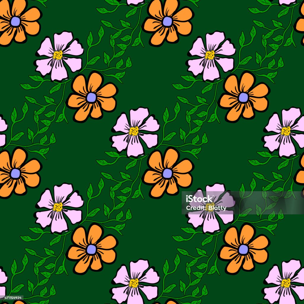 Flower Color Work Pattern Seamless Color Pattern With Flowers Stock Illustration - Download Image ...