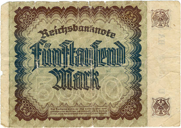 billete de banco de edad de los "deutsches reich" 1922 (de regreso - deutsches reich fotografías e imágenes de stock