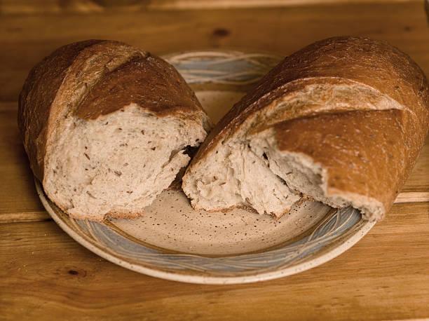 성찬식 식빵 브로컨 스톡 사진