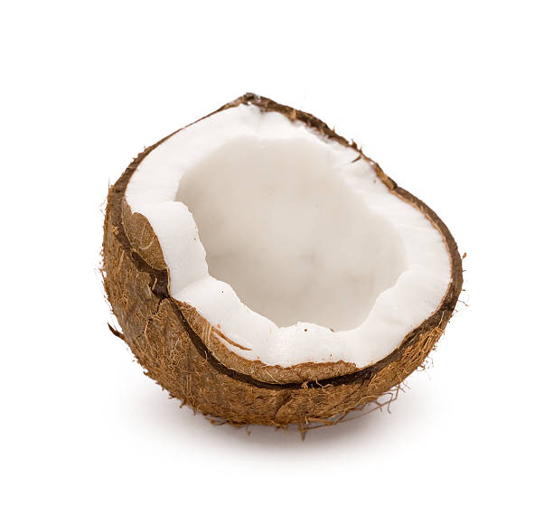 Broken coconut stock photo