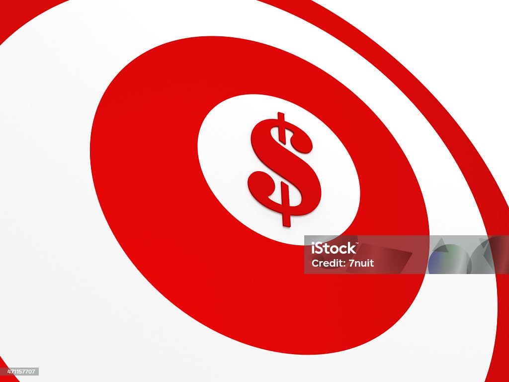 3 D Target con il dollaro al centro - Foto stock royalty-free di Affari