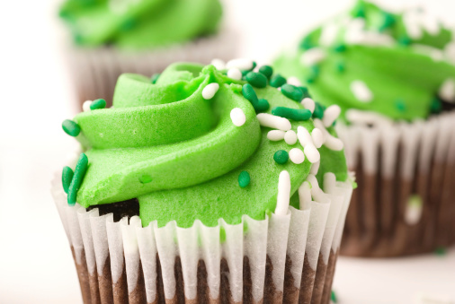 Green cupcakes.