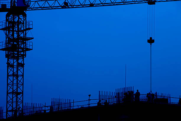 Night Construction stock photo