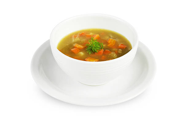 zuppa di verdure - minestrone foto e immagini stock