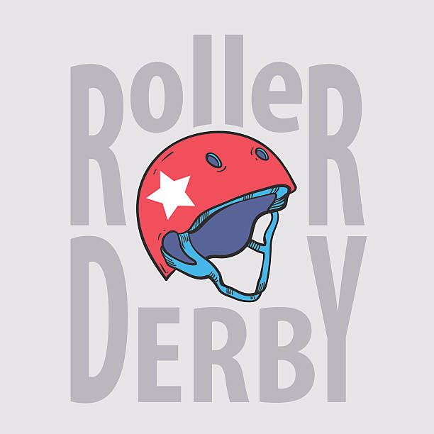 Roller derby helmet typography, t-shirt graphics, vectors vector art illustration