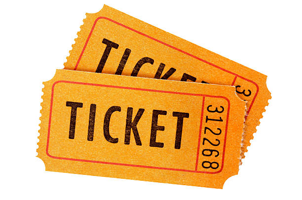 istock Isolated image of two orange admission tickets 471159837