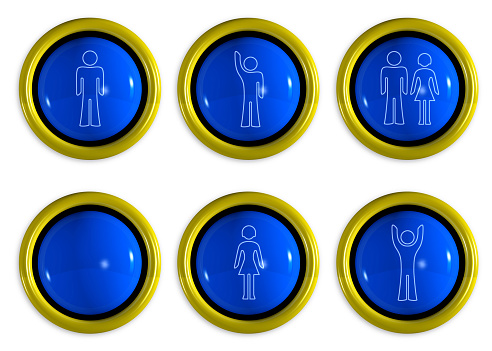 Blue icons set of People.
