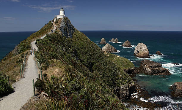 Nugget Point Lighthouse II stock photo