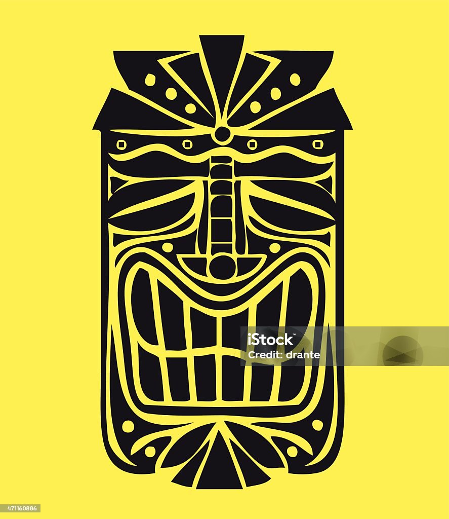 Hawaiian Tiki Mask vector design, exotic island decoration Hawaiian tiki mask vector design, exotic polynesian decorative element Mask - Disguise stock vector