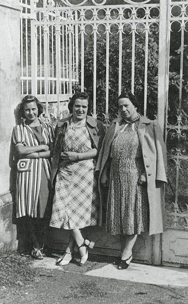 istock Three Women in a Road.1931,Black And White 471161347