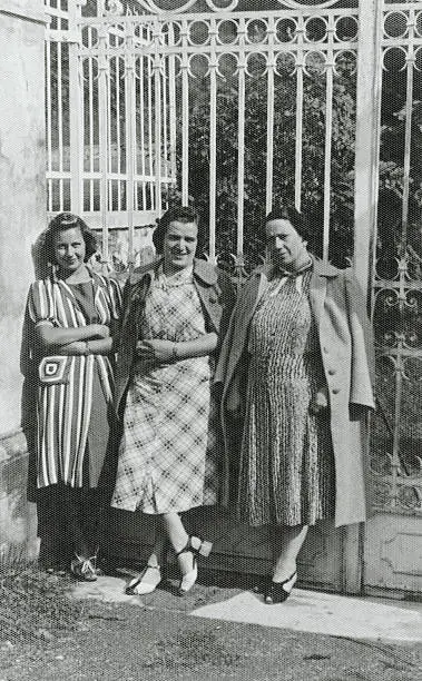 Photo of Three Women in a Road.1931,Black And White