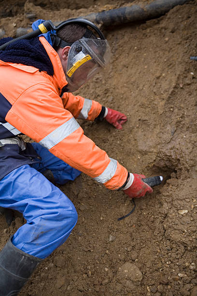 istock Taking samples of the soil, environmental research. 471161381