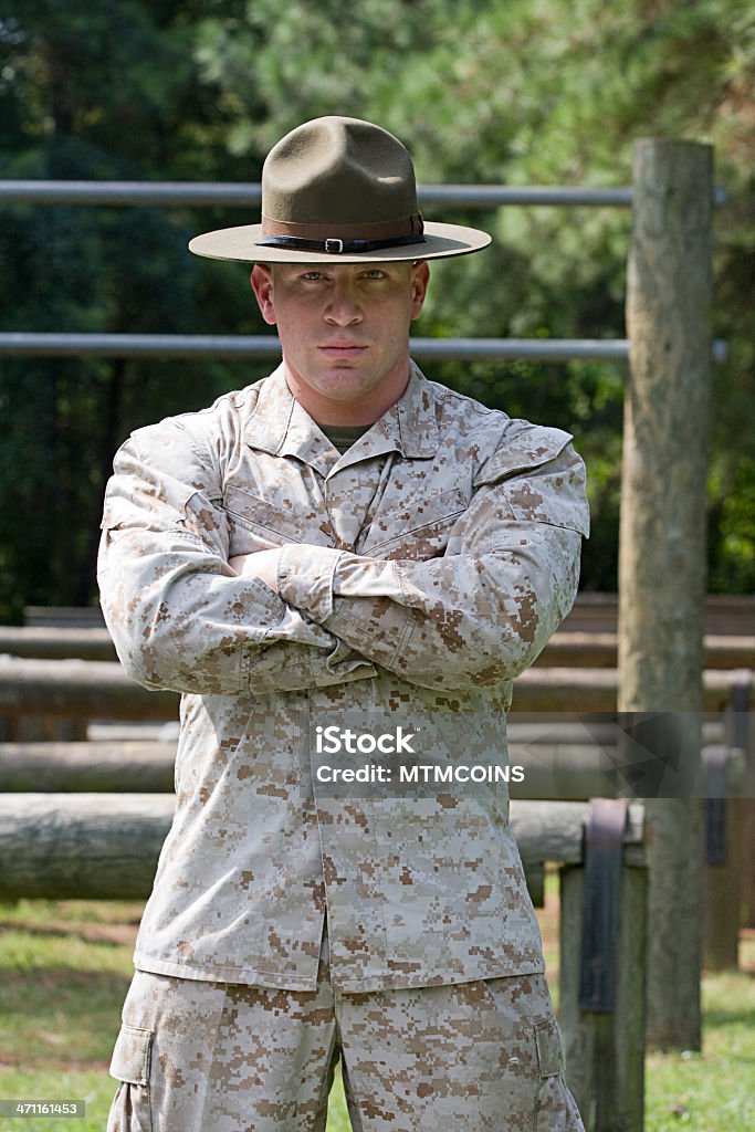 Marine Instrutor militar - Foto de stock de Corpo de Fuzileiros Navais dos EUA royalty-free