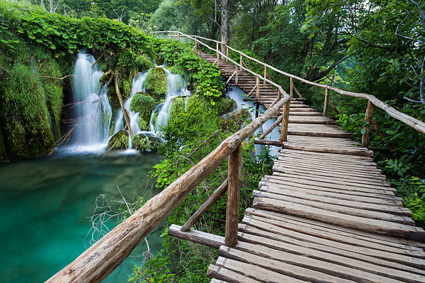 Atemberaubende Aussicht auf den Nationalpark Plitvicer Seen .Croatia – Foto