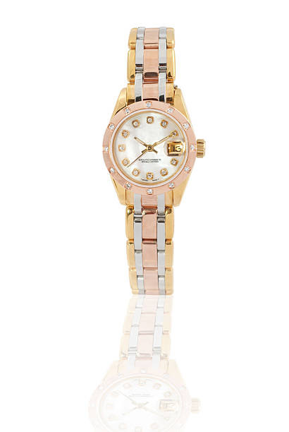 istock An isolated gold wrist watch on white 471162613