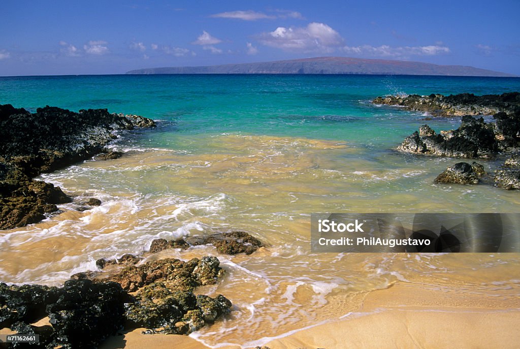 Makena пляж на острове Мауи, Гавайи - Стоковые фото Базальт роялти-фри
