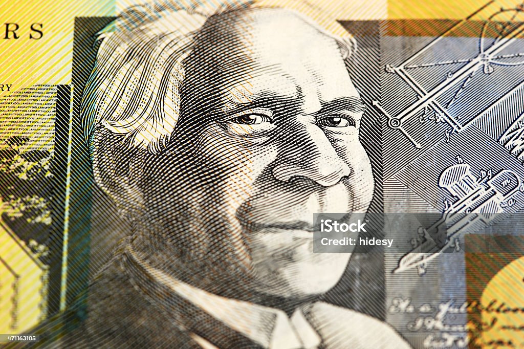 Macro billete de 50 dólares australianos - Foto de stock de Australia libre de derechos