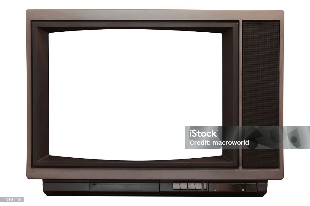 TV antiga isolado no branco - Royalty-free Antigo Foto de stock