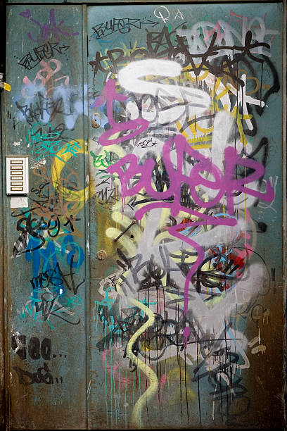 istock Graffiti on a metal door 471164423