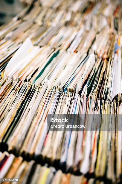 Second Hand Vinyl Records On A Shelf A Record Store Stock Photo - Download Image Now