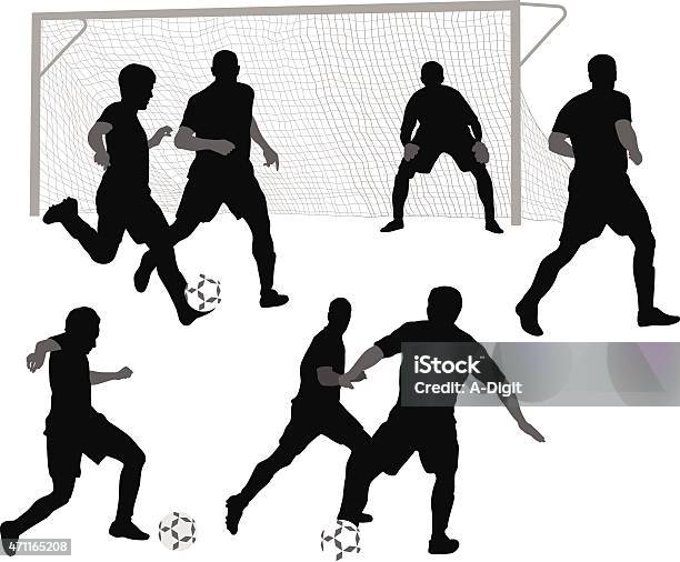Ilustración de Mezcla De Jugadores De Fútbol y más Vectores Libres de Derechos de Fútbol - Fútbol, Pelota de fútbol, Red - Artículos deportivos