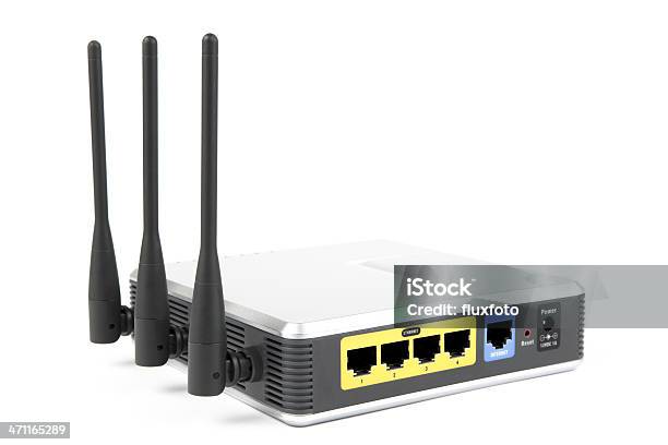 Wireless Modem Router Stock Photo - Download Image Now - Router, Bandwidth, Clipping Path