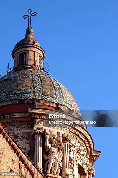 Carmine Maggiore Church Stock Photo - Download Image Now - Architectural Column, Architectural Dome, Architectural Feature
