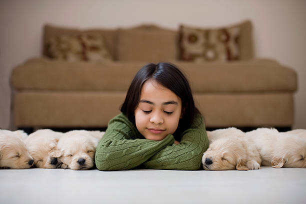 istock Beautiful girl sleeping whit her dogs 471165525